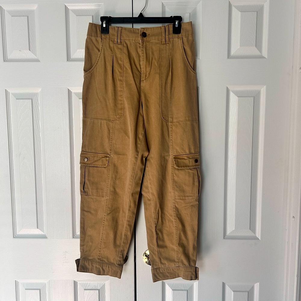 Knox Rose Cargo Pants Medium Tan Multi Pockets Loose Fit Juniors